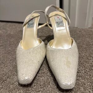 Wild Pair Elegant Cream Slingback Heels